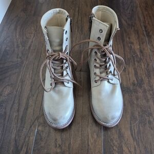 Freebird Cream Combat Boots